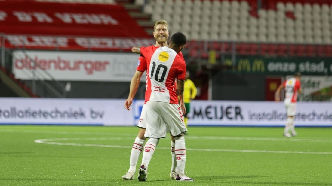 Michael de Leeuw redde een punt voor FC Emmen tegen Fortuna Sittard