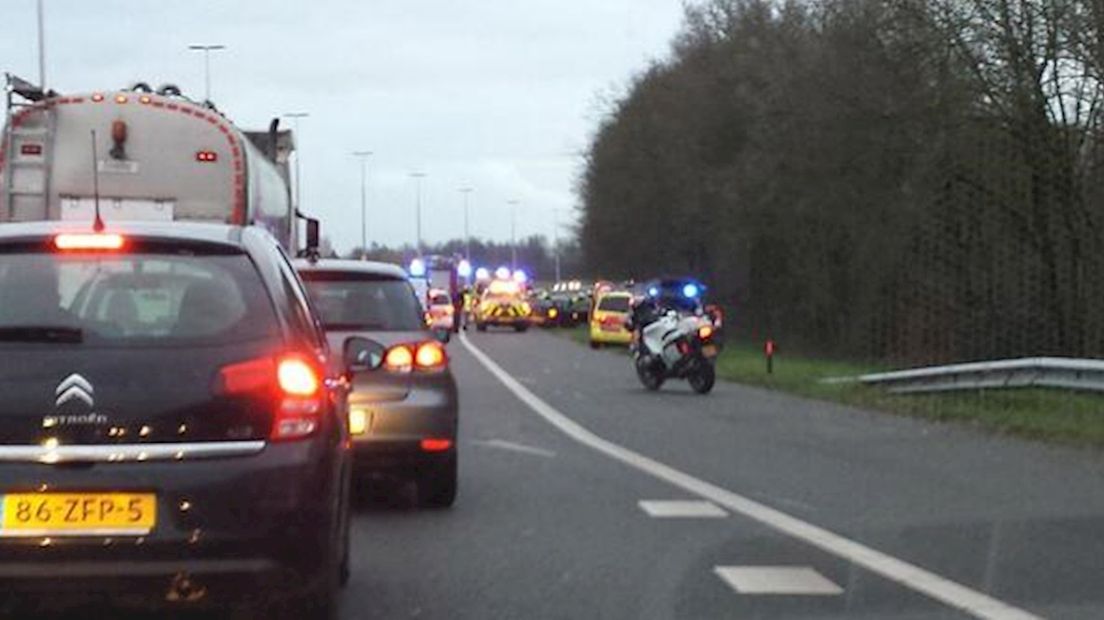 A50 dicht na ernstig ongeluk