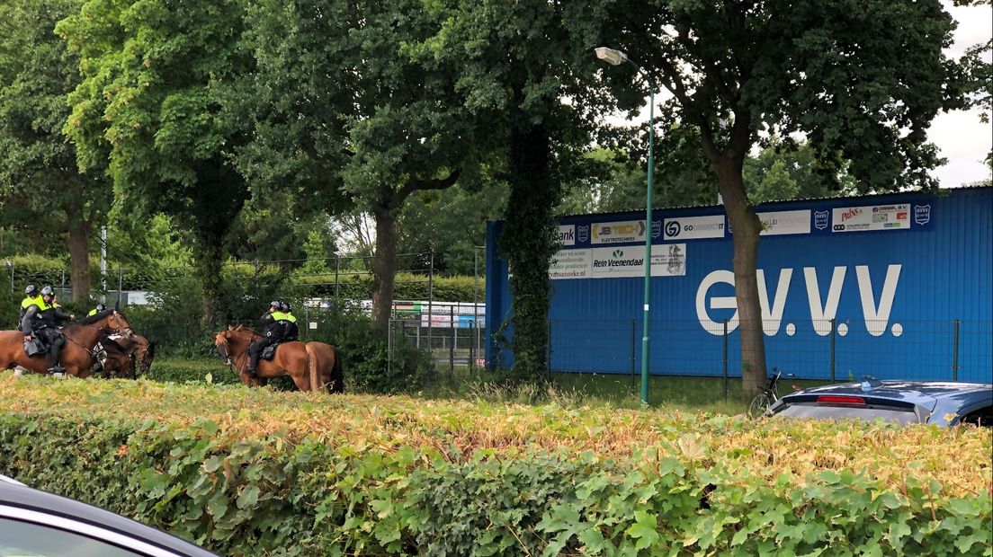 Het bleef rustig tijdens en na de wedstrijd.