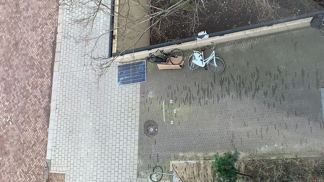 Zonnepaneel op straat in Amersfoort.