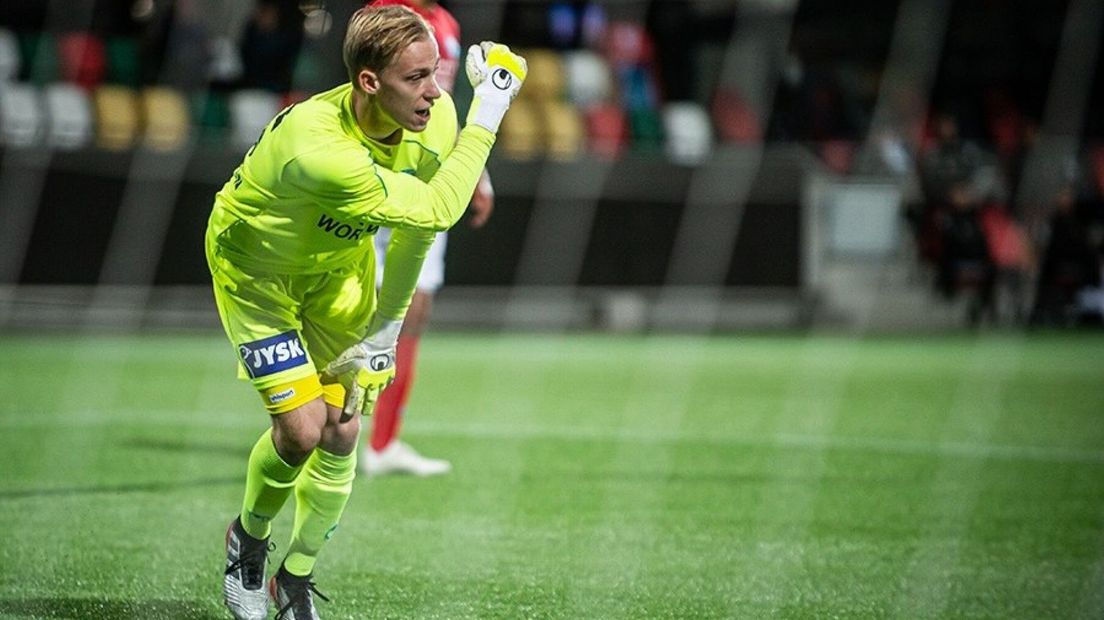 Stan van Bladeren in actie namens Silkeborg IF.