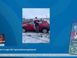 Yannick deed zijn rijexamen in het winterse weer.