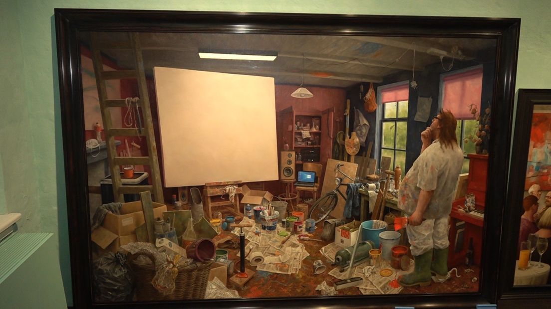 'Schilder in Atelier' van Marius van Dokkum.