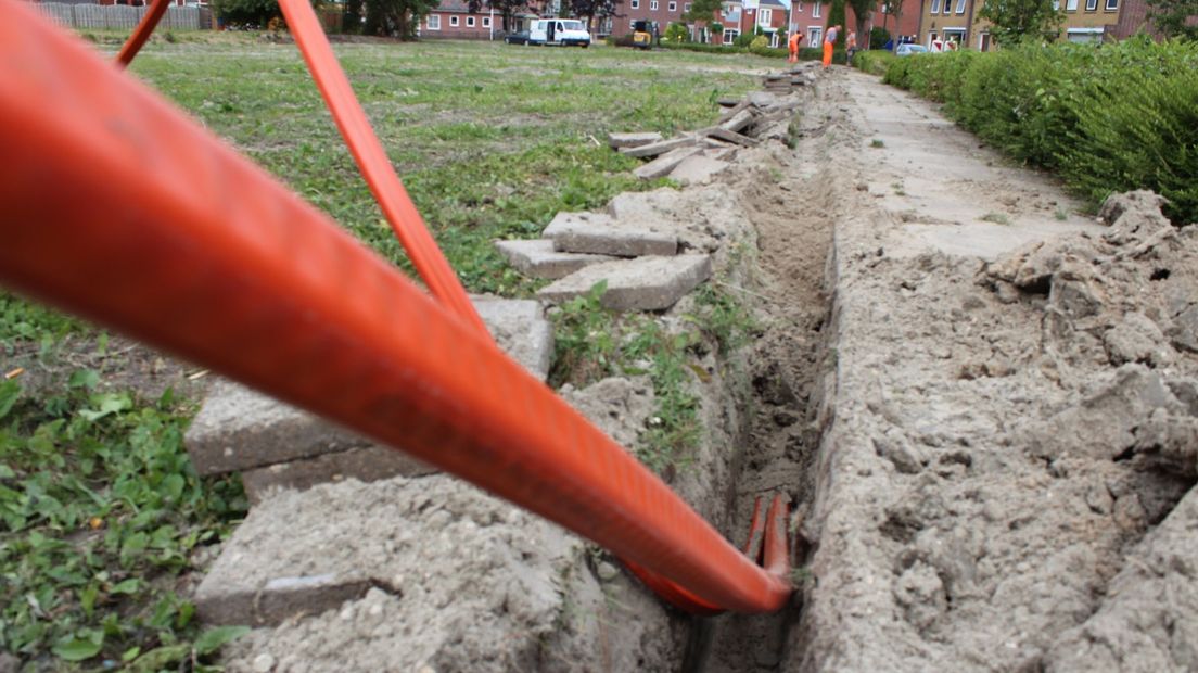 De aanleg van glasvezel voor snel internet