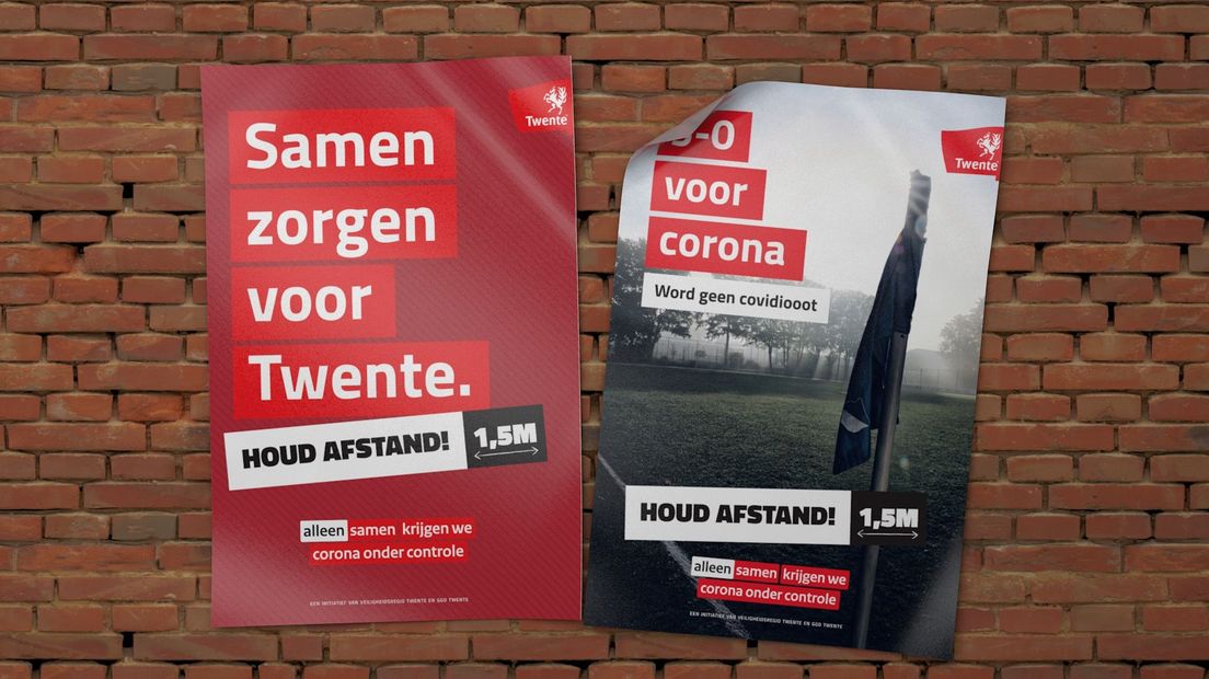 De posters voor de omstreden campagne van de Veiligheidsregio Twente