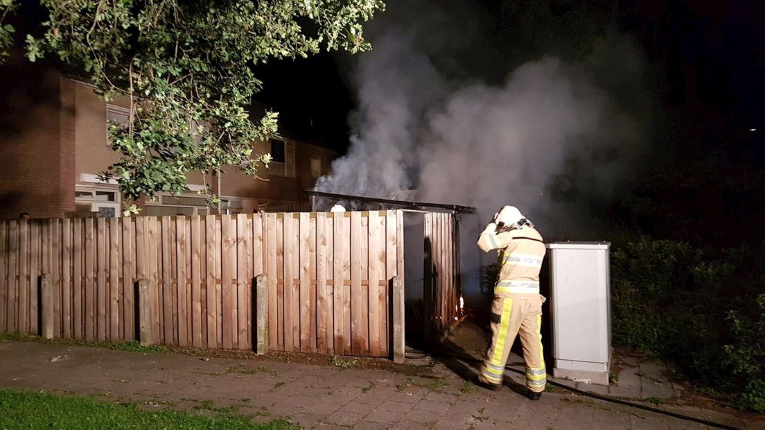 Tuinhuis in brand
