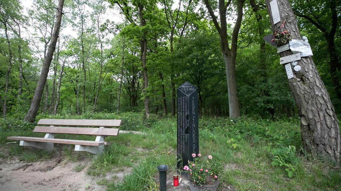 Monument op Brunssummerheide vlakbij de vindplaats van Nicky Verstappen