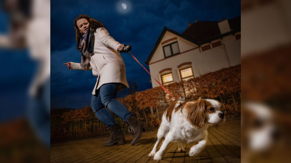 De fotograaf stelde zijn eigen hond Nora beschikbaar voor het werk 'De Leenhond'