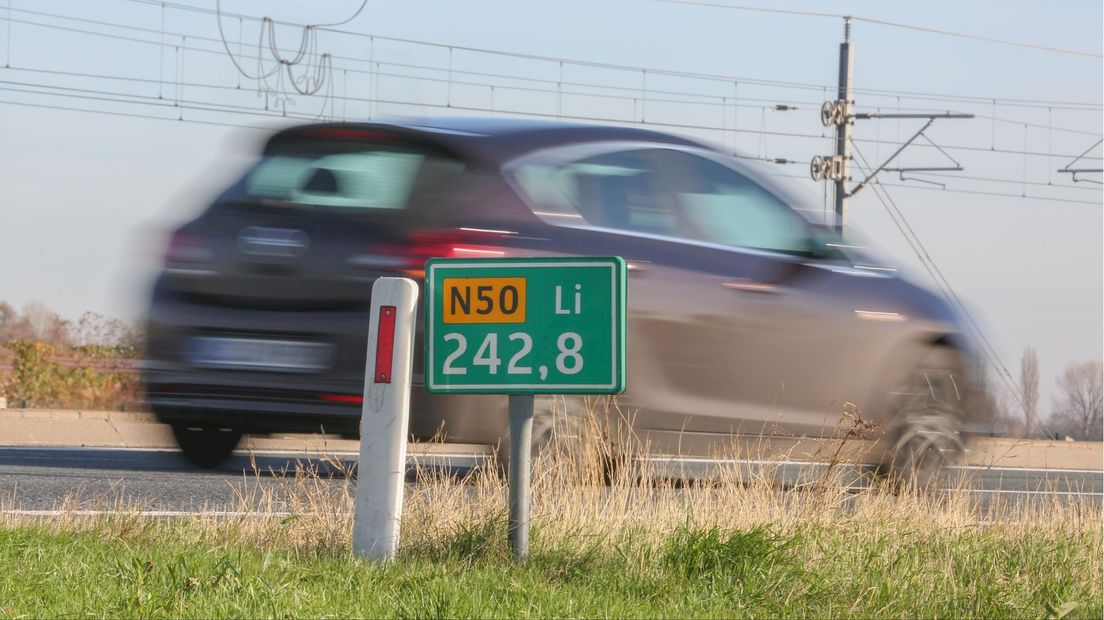 De N50 tussen Zwolle en Kampen
