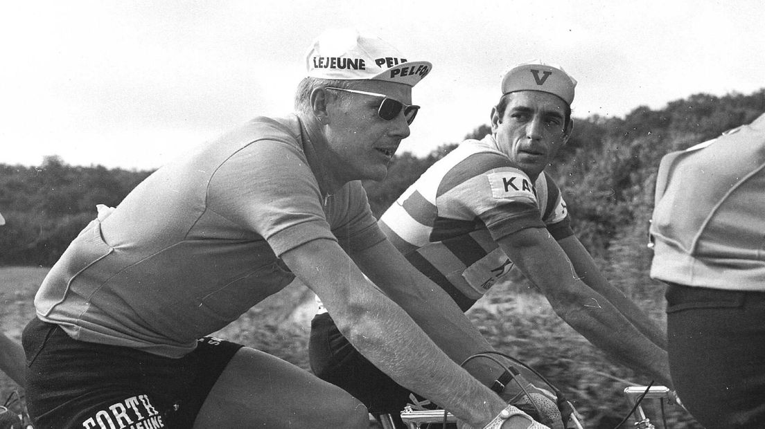 Jan Janssen tijdens de Tour in 1968