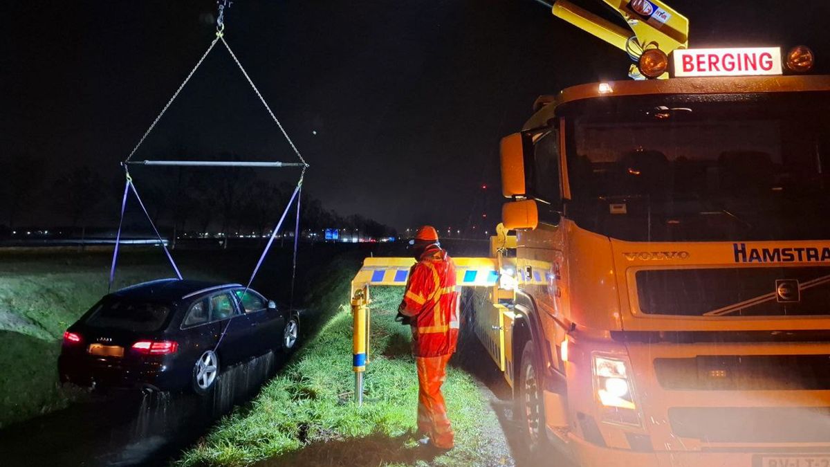 112-nieuws: Auto in de sloot bij Veendam