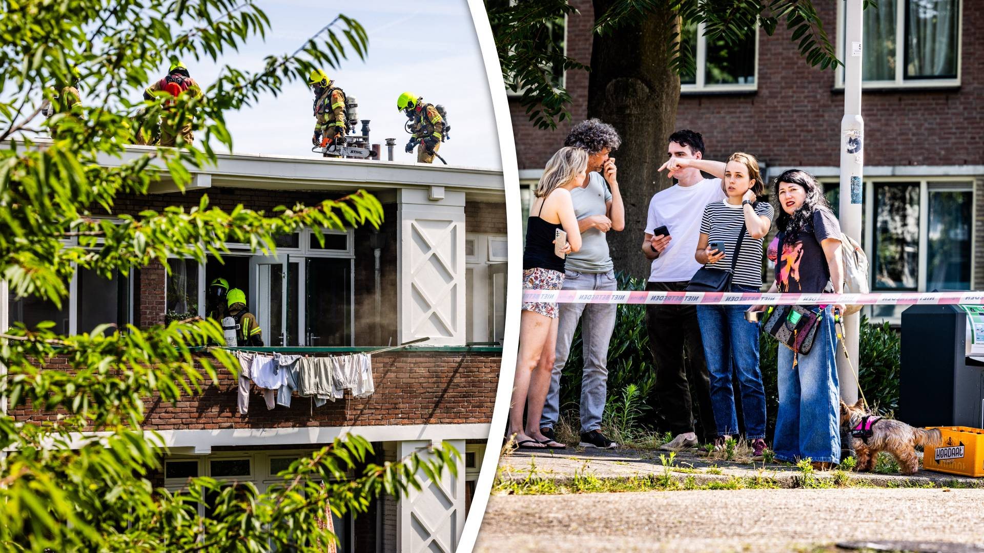 Delen van het dak zijn gesloopt en woningen zijn ontruimd.