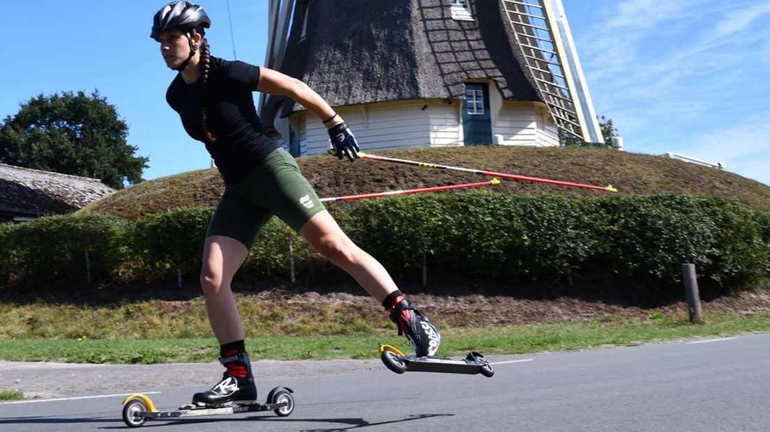 Bruna tijdens een training op het droge in Nederland