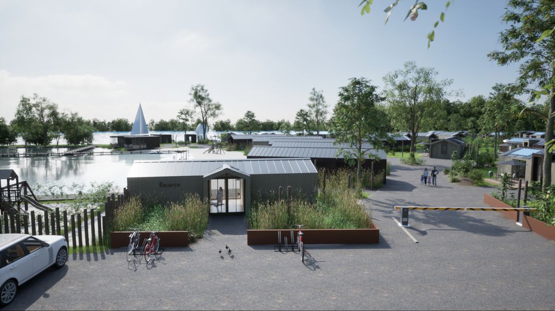 De ingang van het waterpark