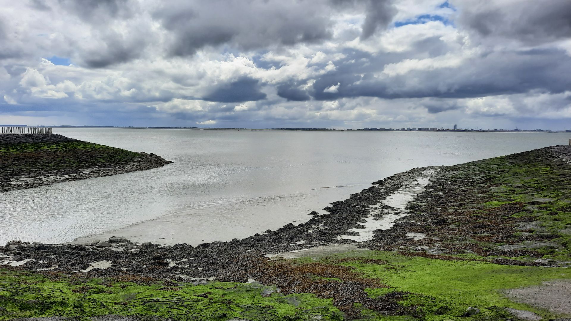 Donkere wolken boven de Westerschelde