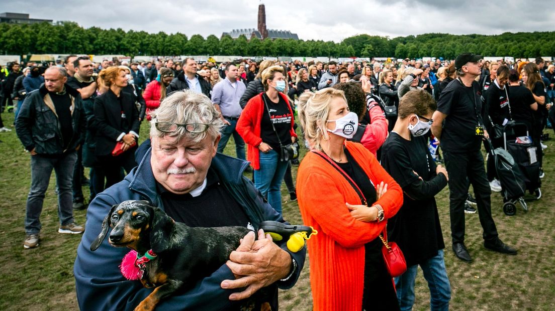 Een eerder protest van kermisexploitanten op het Malieveld