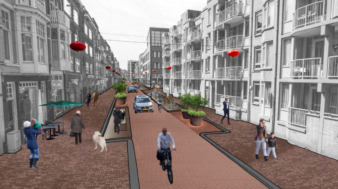 Zo gaat de Gedempte Burgwal er mogelijk in de toekomst uitzien | Afbeelding: gemeente Den Haag