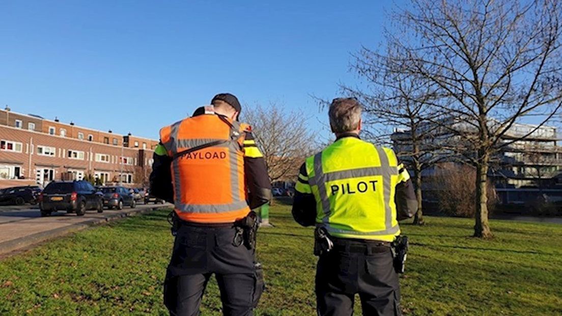 Er werd met een drone gespeurd naar onder meer de vermiste rode trui die de verdachte droeg