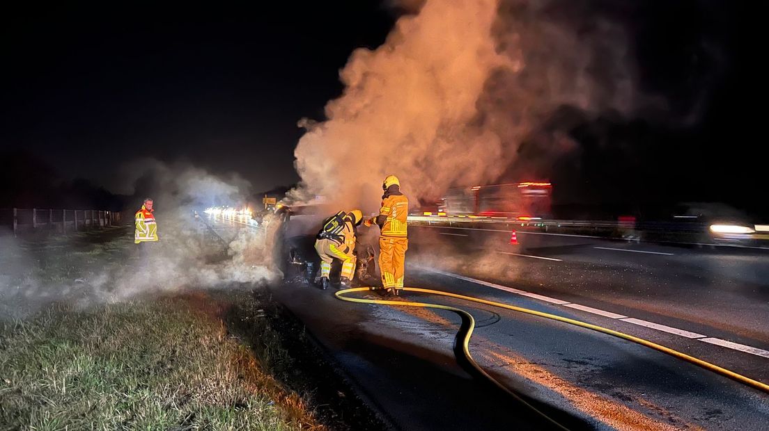 Autobrand op A1 bij Bathmen