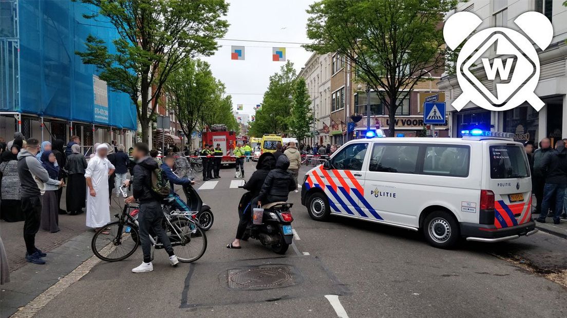 Drukte aan de Stationsweg na het onwel worden van meerdere mensen