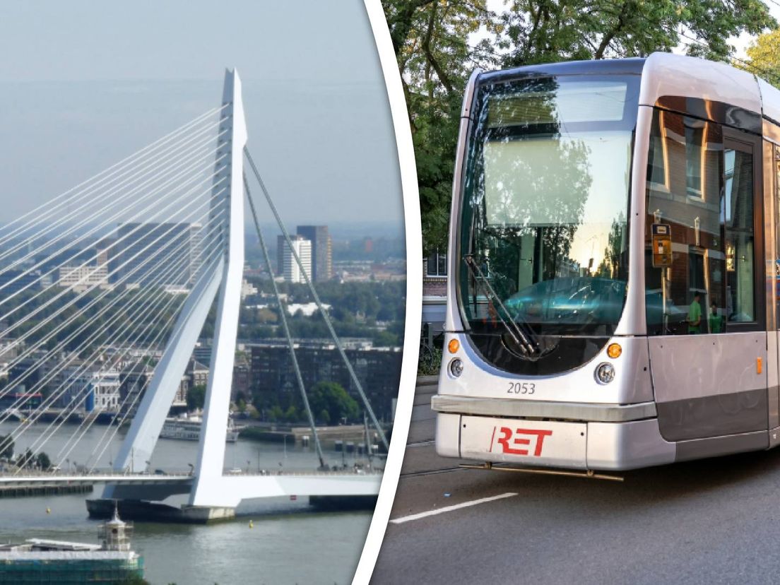 Wekenlang rijden geen trams over de Erasmusbrug.