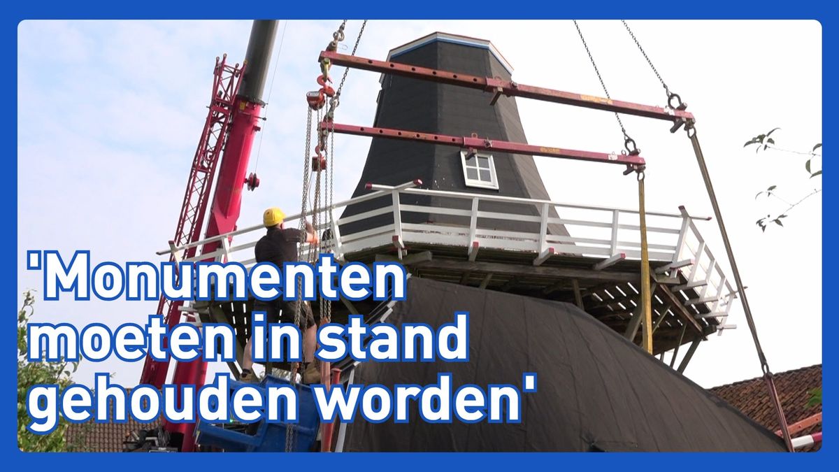 Molen in Noordbroek krijgt gerestaureerde kap en nieuwe wieken