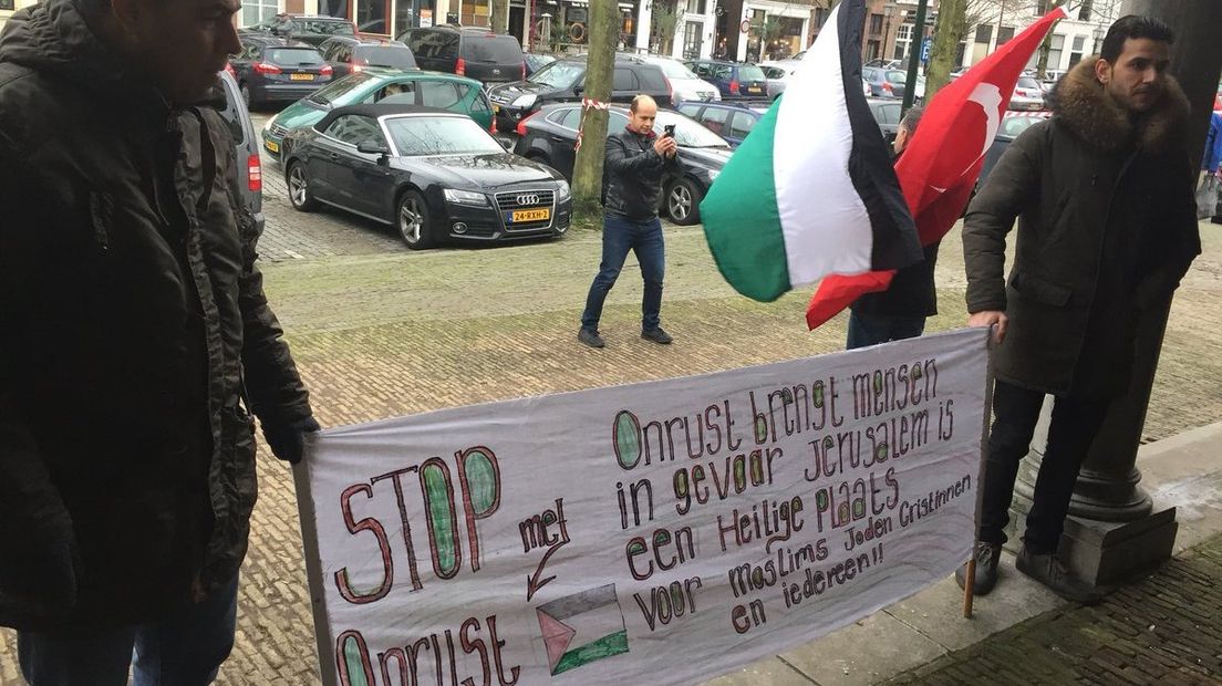 Protest in Middelburg tegen Trump