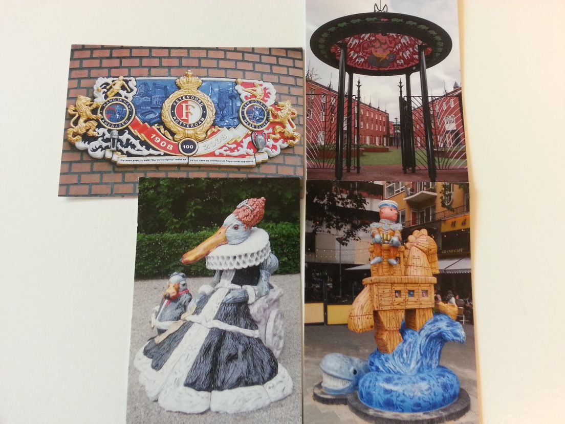 Enkele van de karakteristieke 'Cirque de Pepin' beeldhouwwerken waarvan er drie in Rotterdam prijken