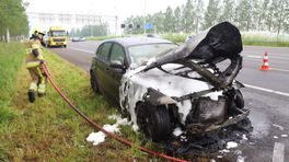 Autobrand op snelweg • meerdere ongelukken