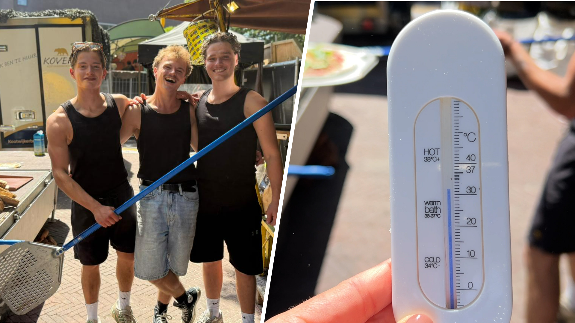 Pizzabakkers laten zich niet kisten door hitte op festival: 'We knallen er wel een paar honderd weg'
