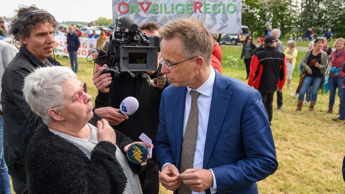 CdK René Paas tijdens de boerenactie in Middelstum