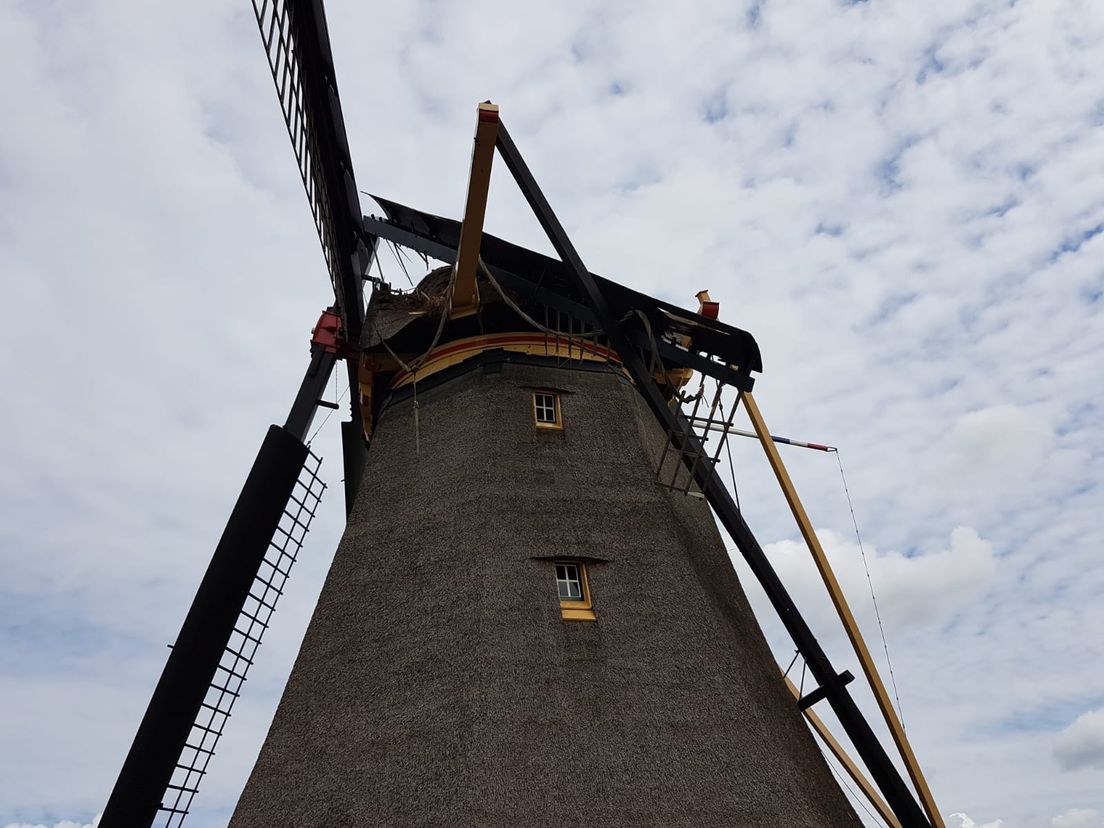 De afgebroken wiek van de Goudriaanse Molen (Bron: Johan Barten)