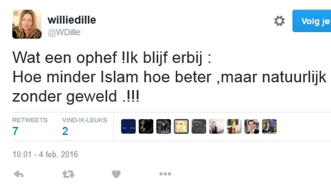 Willie Dille reageert op Twitter op de commotie