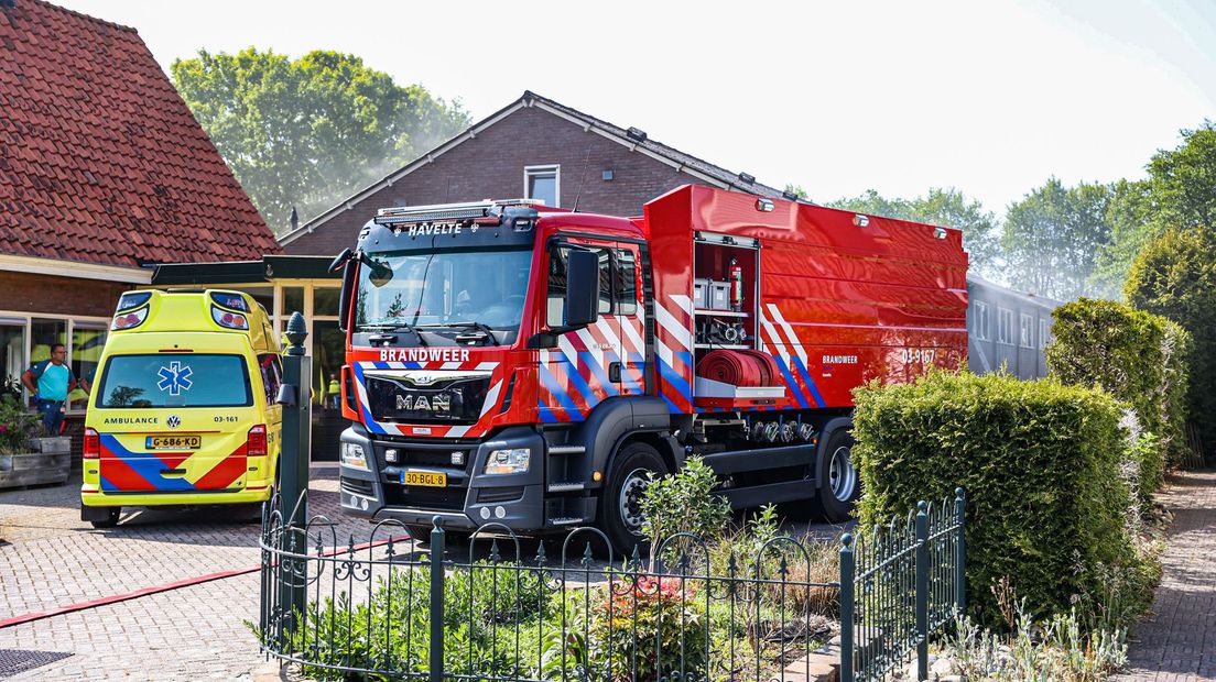 De brandweer is ter plaatse