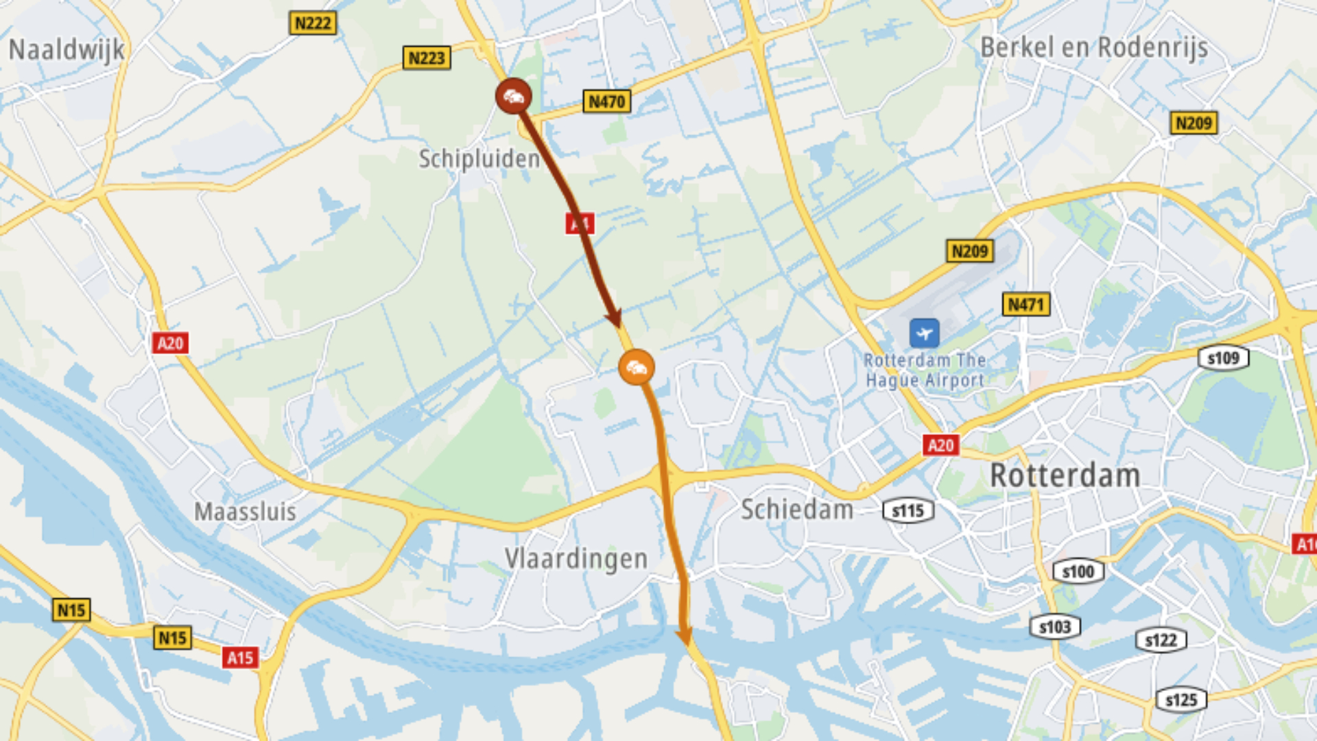 Op de A4 is een file ontstaan.