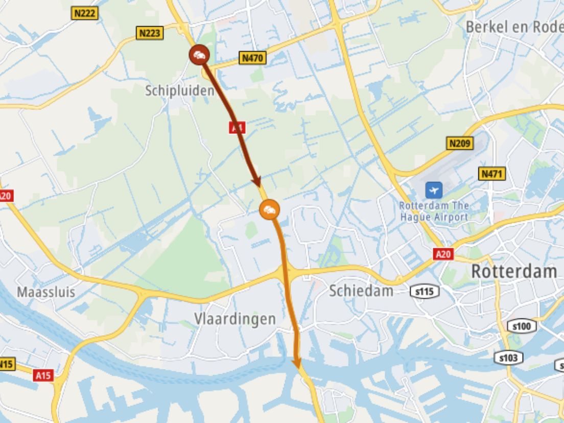 Op de A4 is een file ontstaan.