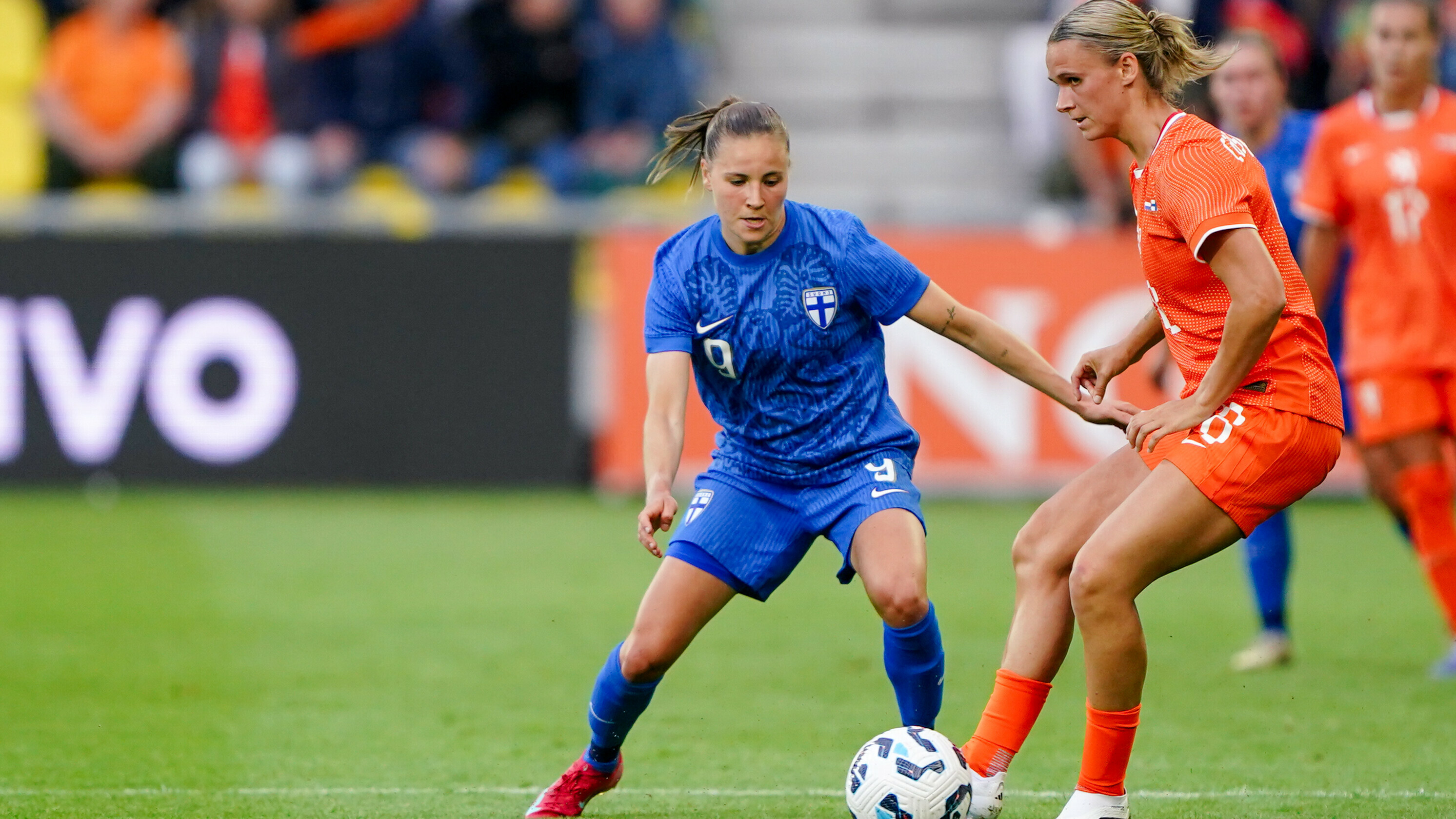 Kerstin Casparij in actie voor de Nederlandse vrouwen
