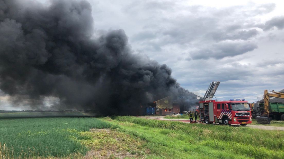 Brand in een schuur in Nieuwe Pekela