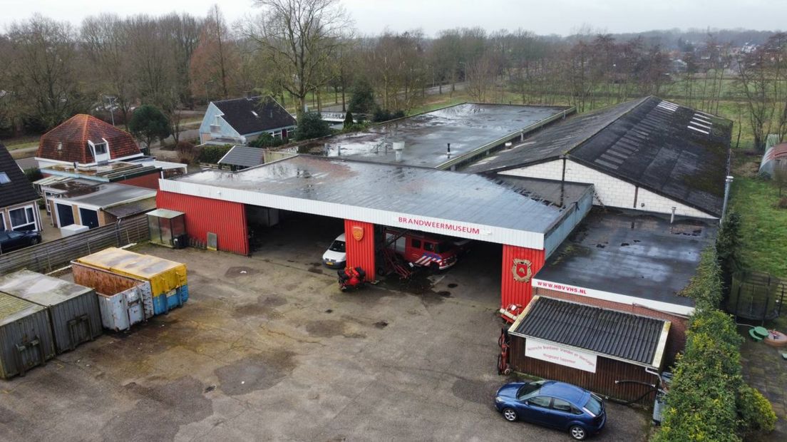 Het brandweermuseum vanuit de lucht