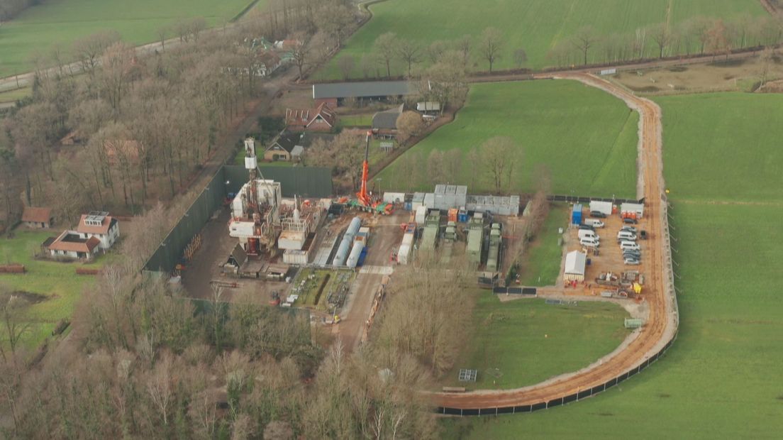 Werk aan de afvalwaterinjectielocatie in Rossum