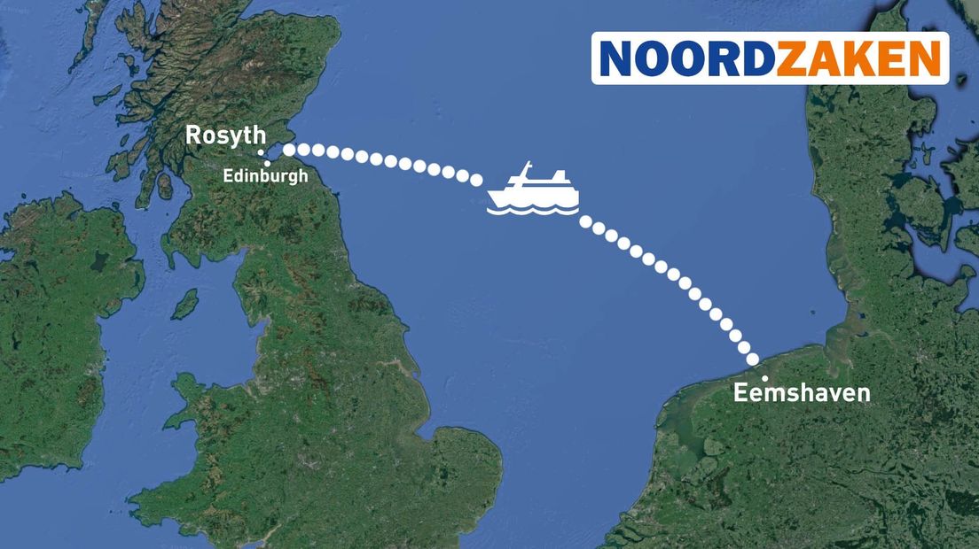 De veerboot moet gaan varen tussen de Eemshaven en het Schotse Rosyth