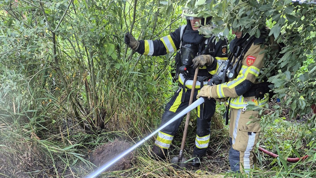 Brandweer naar smeulende berm in Sibrandabuorren