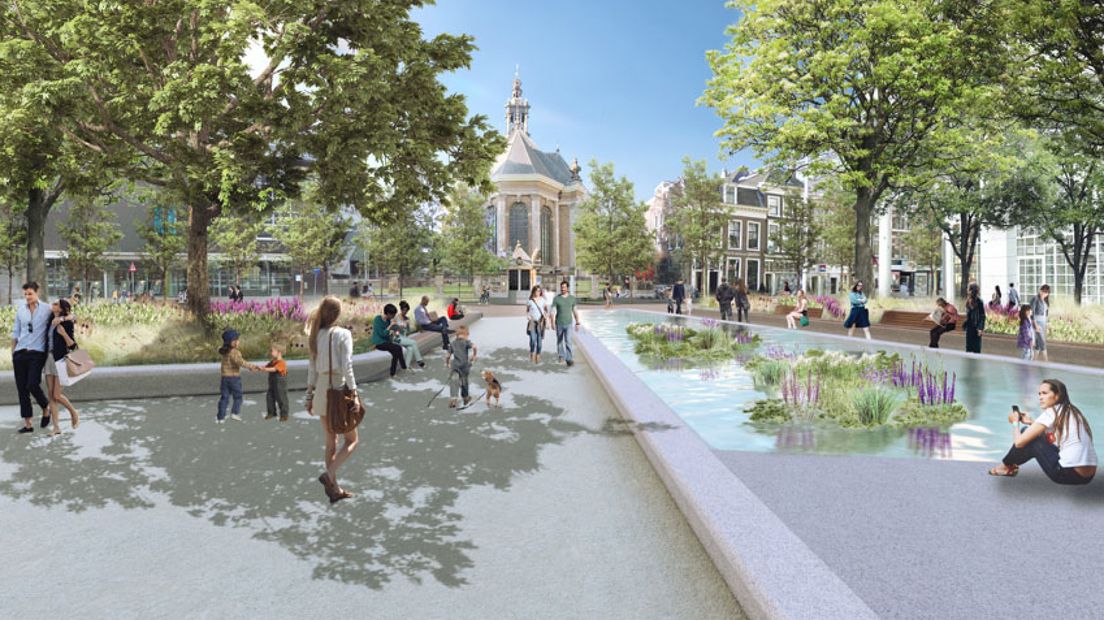 Het eerste ontwerp voor het nieuwe Spuiplein