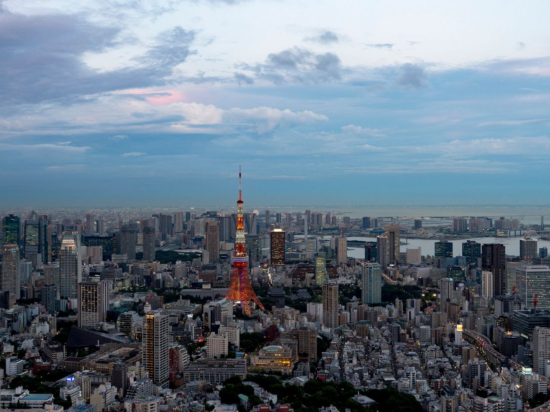 Stadsgezicht van Tokyo met de bekende Tokyo Toren.