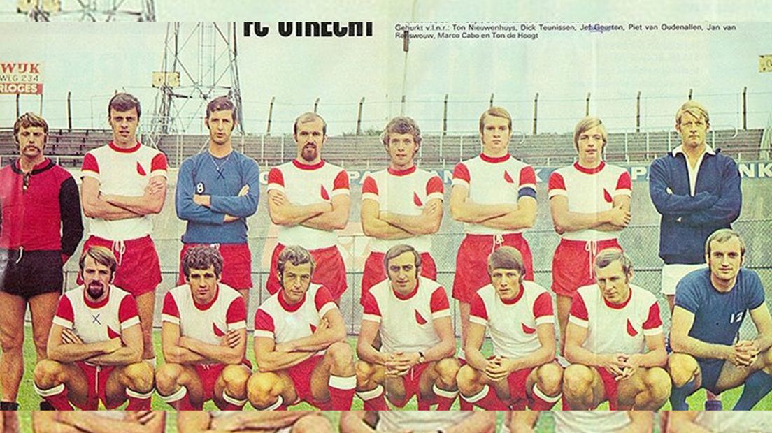 Eén van de eerste elftalfoto's van FC Utrecht, 1970