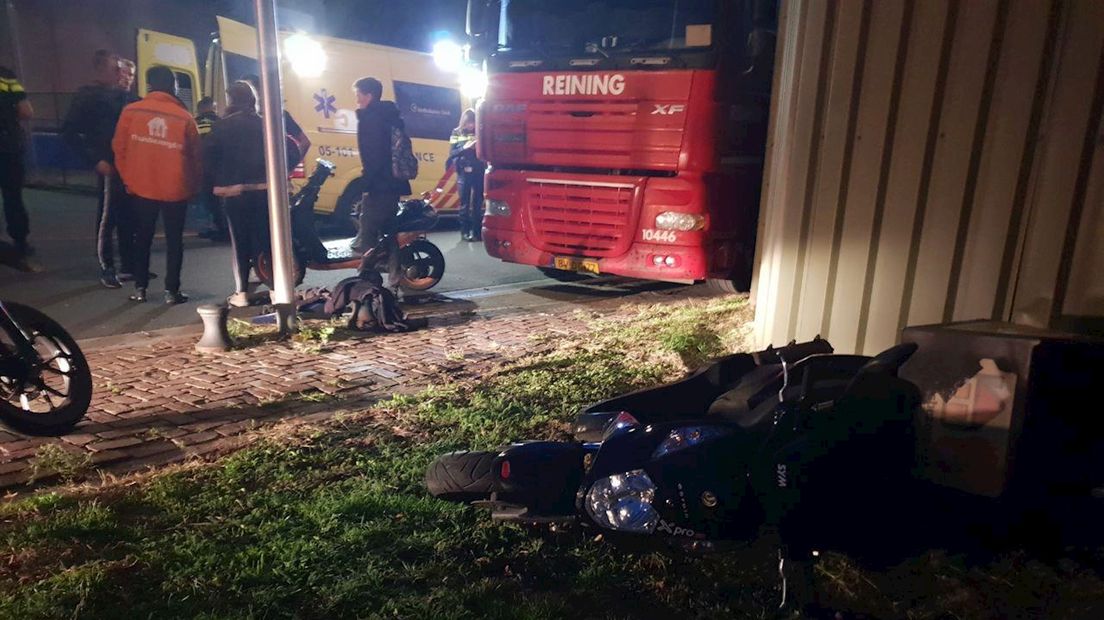 De scooterrijder raakte gewond