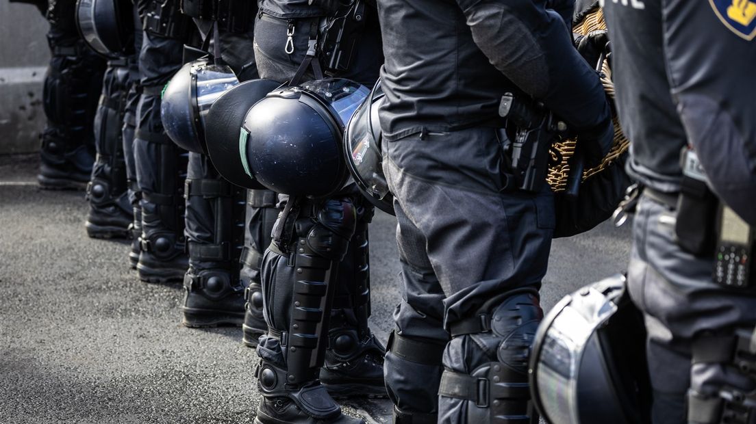 De ME voerde een charge uit toen enkele bezoekers stenen uit de grond probeerden te halen