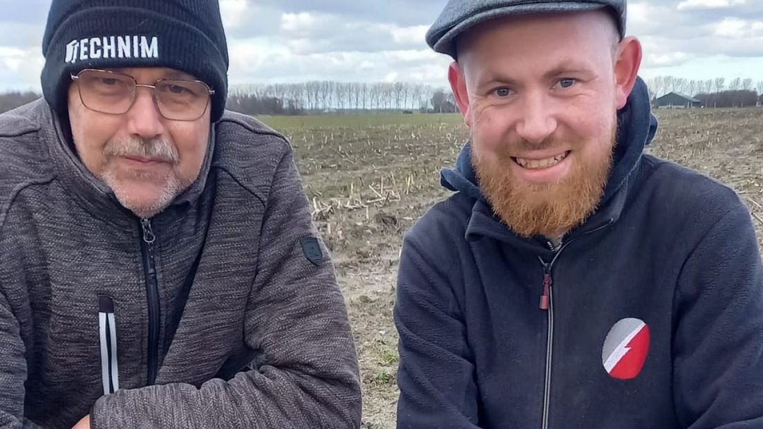 Rinze van der Ploeg en Auke Tuinstra yn Gersleat, by it earste ljipaai fan Hearrenfean