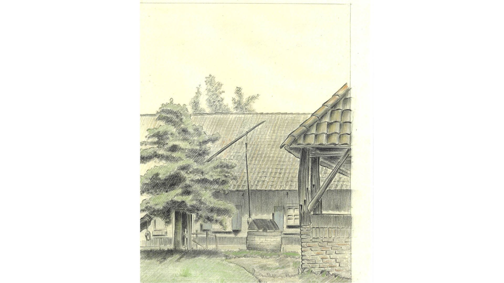 Tekening ‘Kaspershuis’ – H. Hoogenkamp, mei 1945