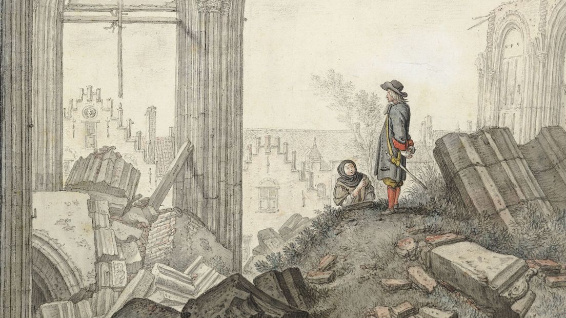 Tussen de brokstukken van het middenschip